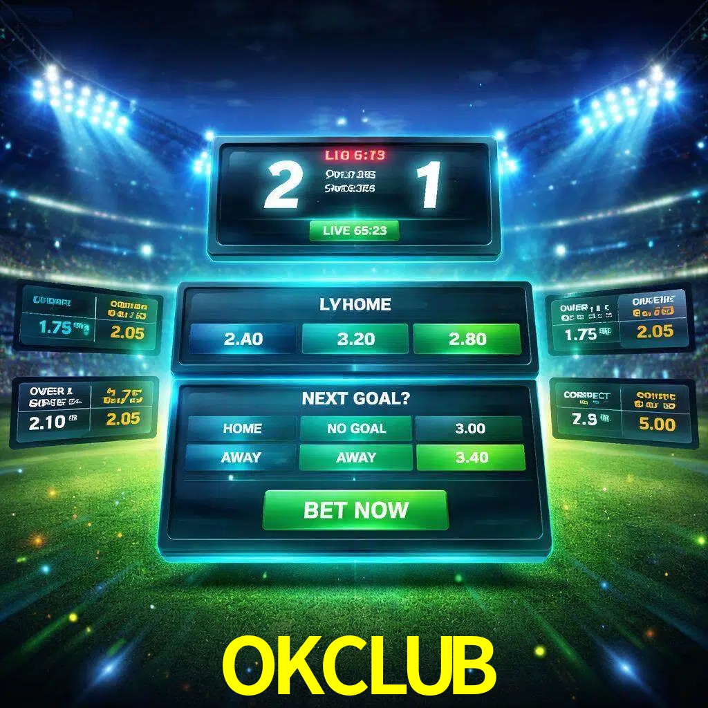 Vista de apuestas en vivo OKCLUB durante un partido en curso