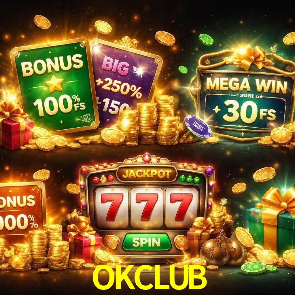 Tipos de bonos OKCLUB incluyendo recompensas de bienvenida y promociones continuas